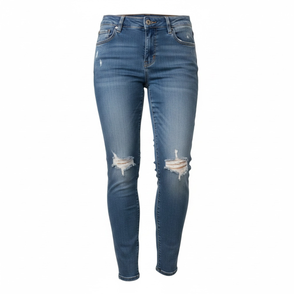 Old Navy Women's Rockstar Distressed Mid-Rise Pull-On Skinny Jeans